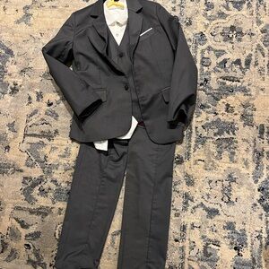 Charcoal Gray Three-Piece Suit Set